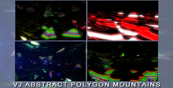 VJ Abstract Polygon Mountains 4 Pack