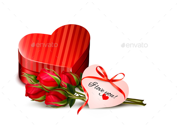 Holiday Valentines Day Background Red Roses Vector
