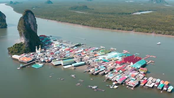 Panyee Fisherman Floating Village in Phang Nga, Thailand