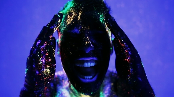 Facial Expressions Man In Ultraviolet Light