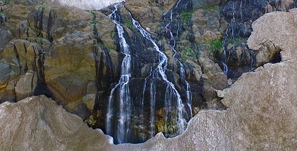 Aerial View Of Glacier Waterfalls