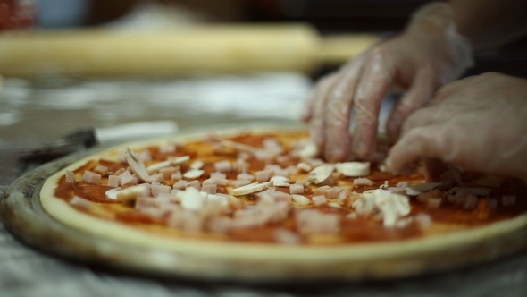 The Chef Puts the Mushrooms on Dough