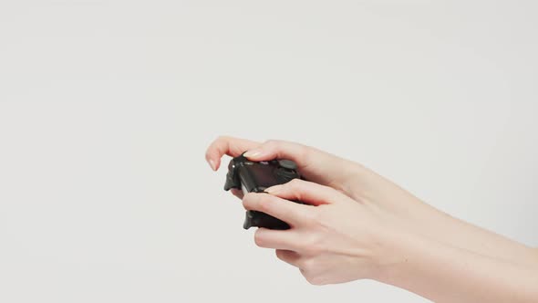 Gamepad in woman hands