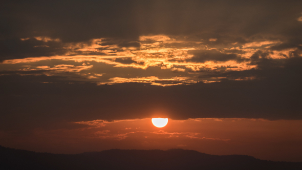 Sunset On Mountain