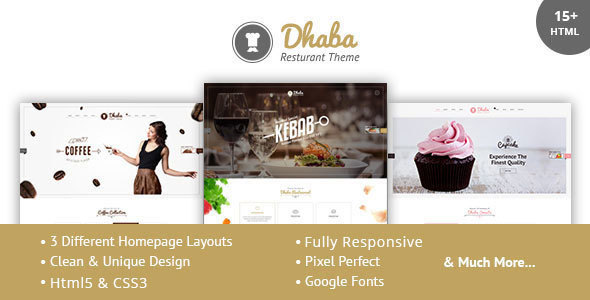 Dhaba - Restaurant, Coffee and Cake Shop HTML Template