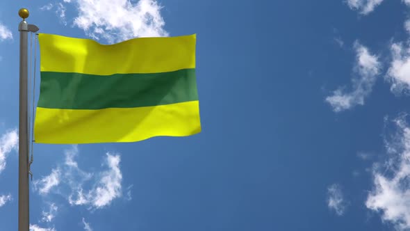 Isabela City Flag (Puerto Rico) On Flagpole