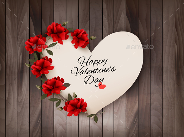 Happy Valentines Day Background Retro Greeting Card