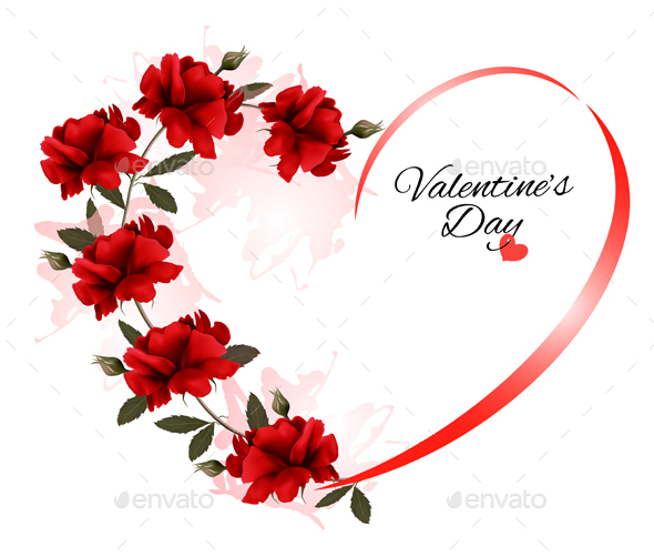 Valentines Day Background With A Bouquet Of Red Roses