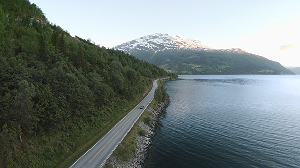 Aerial Footage Road In Norway