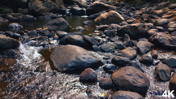 Waterfall Flowing On Rock