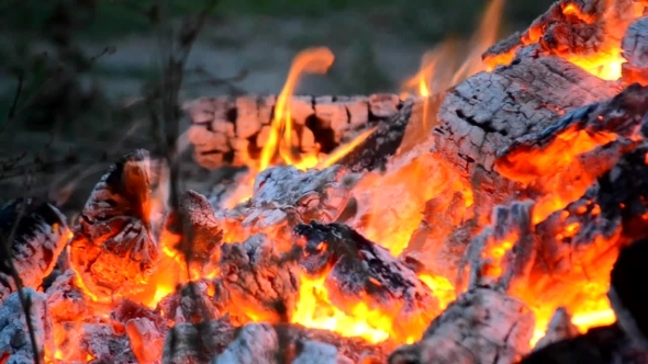 The Top of A Burning Campfire