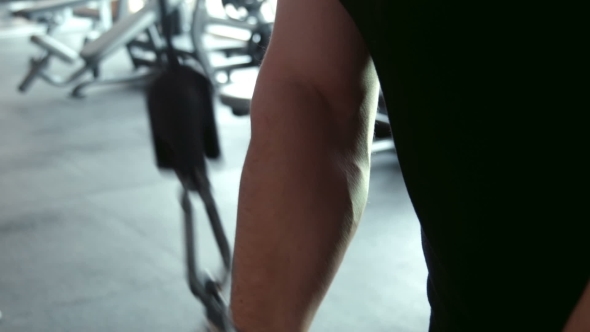 Bodybuilder Doing Triceps Workout