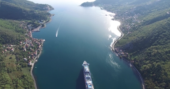 Cruise Ship In The Bay Of Kotor