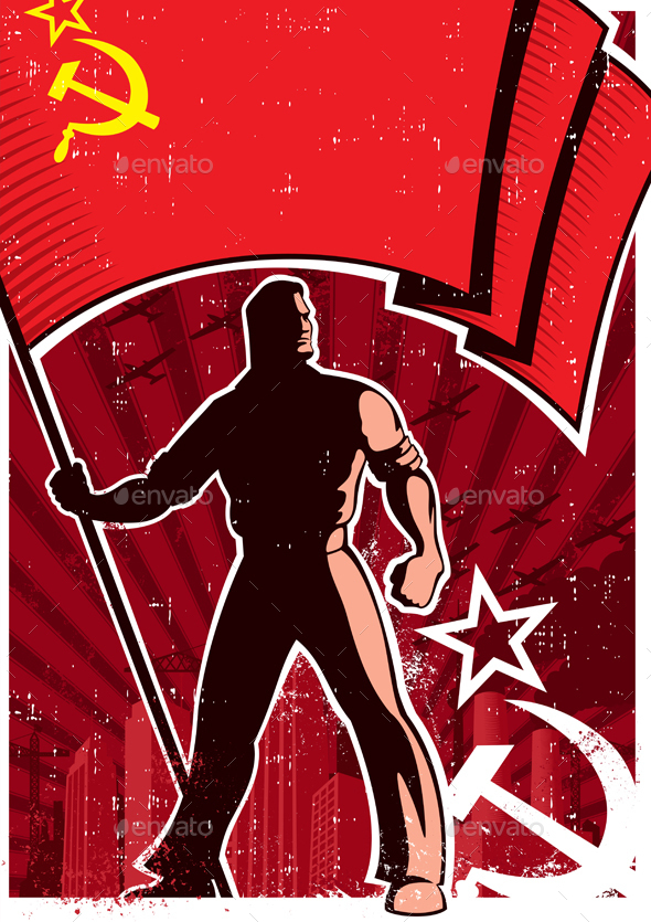 Flag Bearer Poster USSR