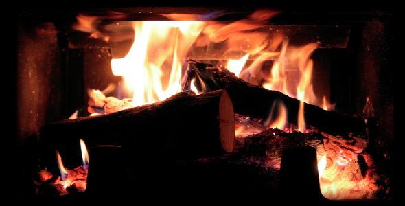 Fire in a Fireplace