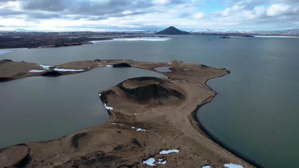 Lake Myvatn Volcanic Crater Iceland Ring Road