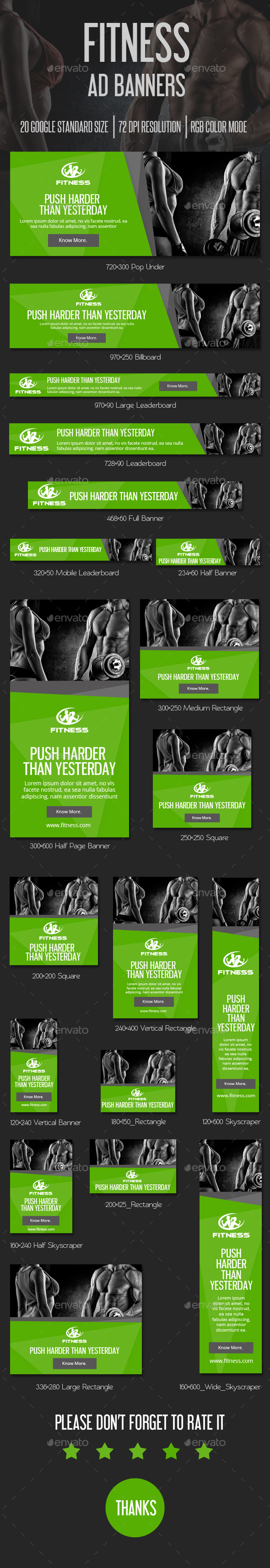 Fitness Banner Graphics Designs Templates From Graphicriver