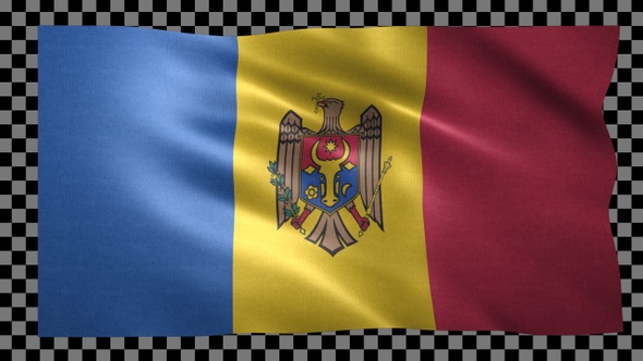 Moldova waving flag looped