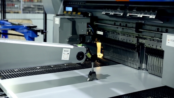 Metal Bending Machine On a Modern Industrial Factory.