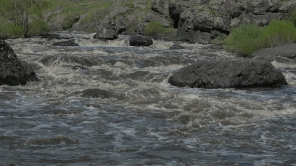 Ural River With Rapid Current