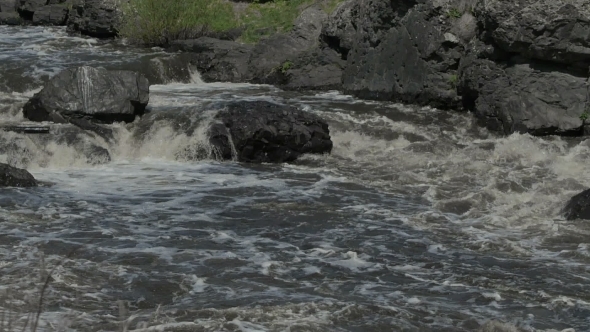 Ural River With Rapid Current