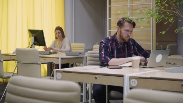 People In The Workplace In a Beautiful Yellow-green Office alt