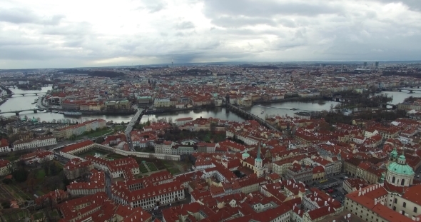 Aerial View Of Prague, Czech Republic.