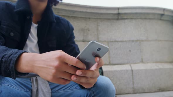 Man using mobile phone 4k