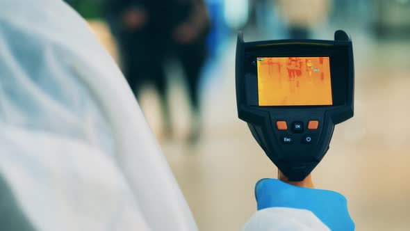 Public Place Is Being Scanned with an Infrared Camera