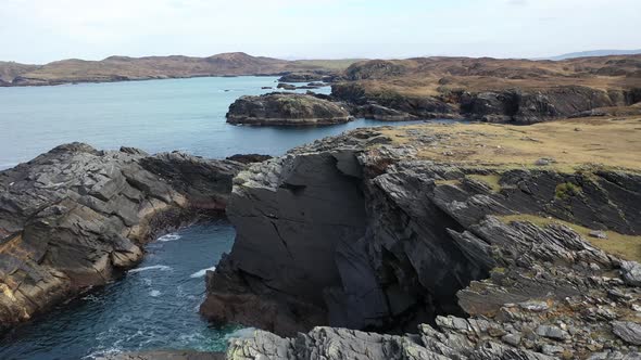 Aerial View of the Coastline at Dawros in County Donegal  Ireland