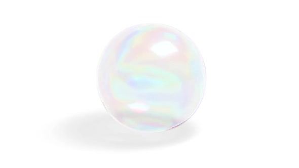 Blank transparent soap bubble, looped rotation