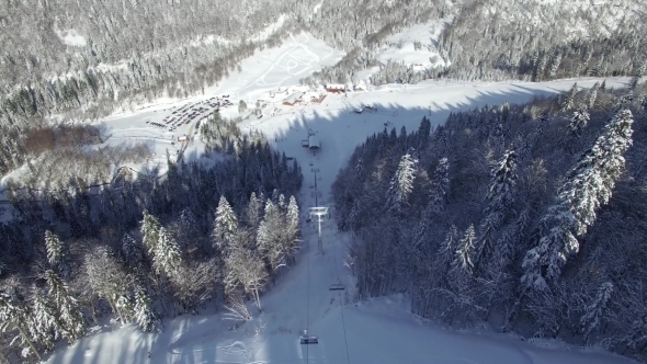 Aerial View Of The Ski Resort