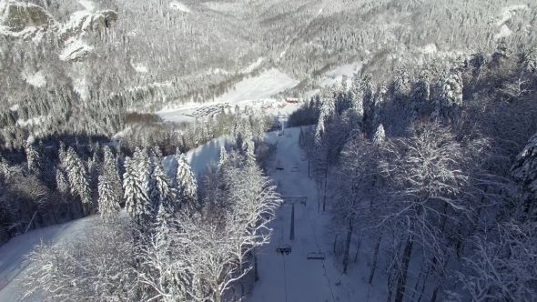 Aerial View Of The Ski Resort