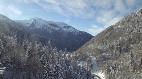 Aerial View Of Snow-capped Mountains