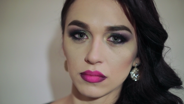  Face Of a Smart Model With Looking At Camera.  alt