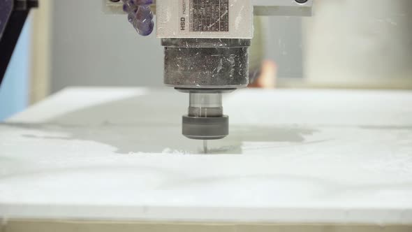 Close-up of a Working Milling Machine