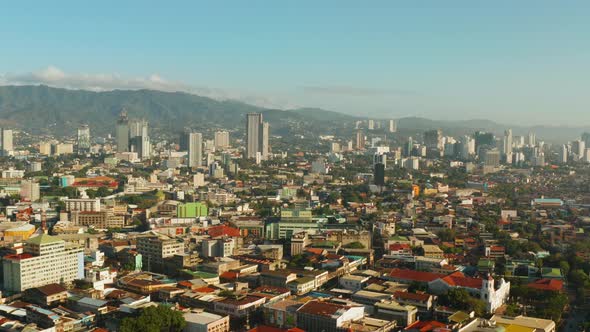 Modern City of Cebu with Skyscrapers and Buildings, Philippines