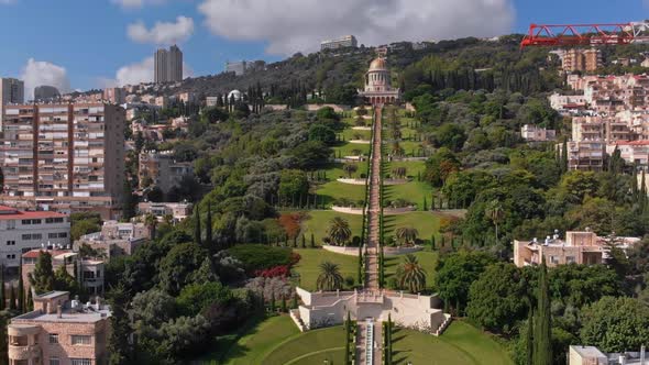 Bahai Gardens with a Birds Eye View