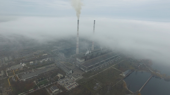 Aerial Of A Coal Power Station