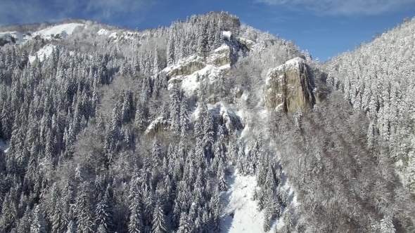 Aerial View Of Snow-Capped Mountains