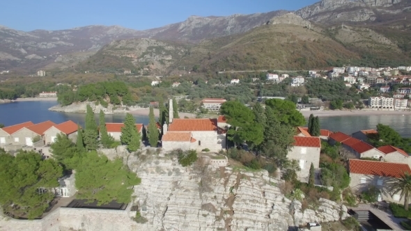 Aerial View Of Sveti Stefan Island