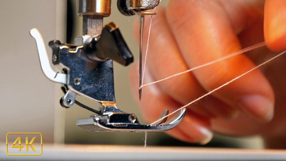 Tailor Preparing Sewing Machine 4K