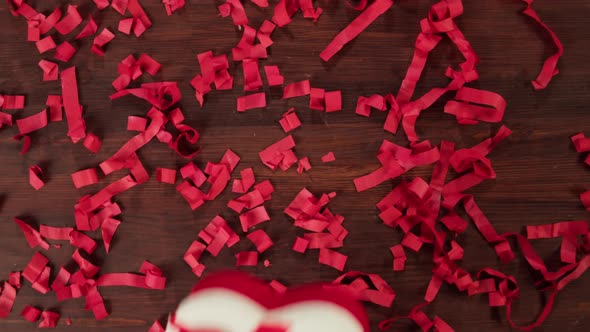 Present Box on Confetti Background