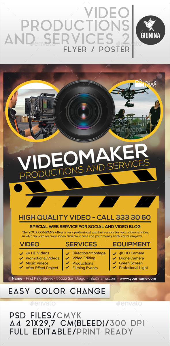 Video Production And Services 2 Flyer/Poster