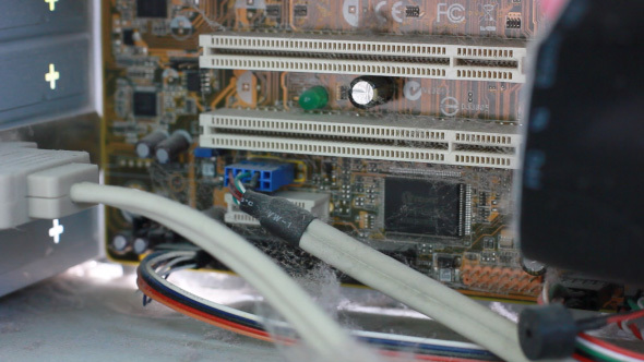 Used Computer System With Dusty Microchips