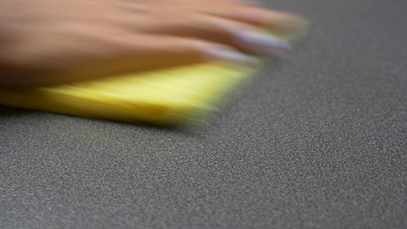 Cleaning a Kitchen Bench