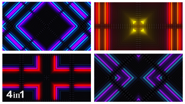 Colorful Light Flashing Abstract (4-Pack)