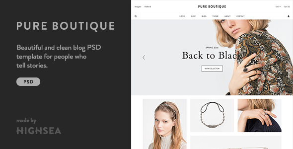 Pure - Accessories WooCommerce PSD Template