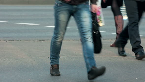 People Crossing Street