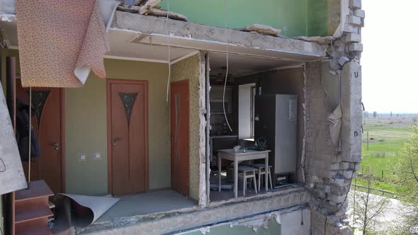 Destroyed Residential Building in Borodyanka Kyiv Region Ukraine